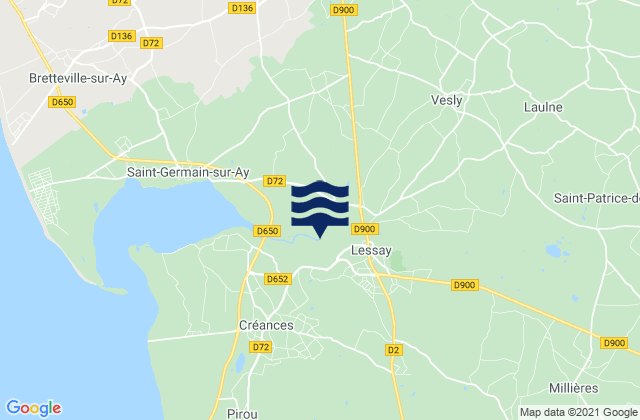 Mappa delle maree di Lessay, France