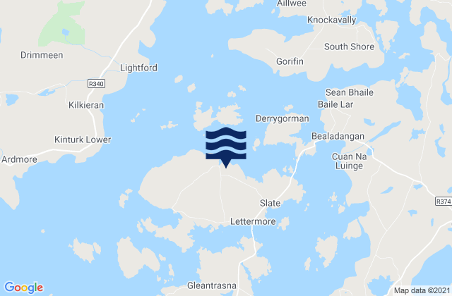Mappa delle maree di Lettermore Island, Ireland
