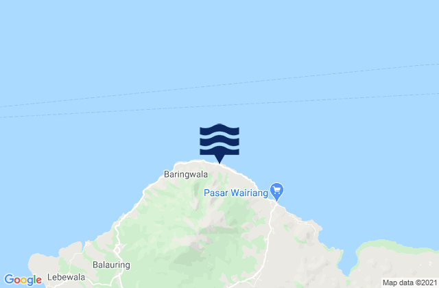Mappa delle maree di Leuwohung, Indonesia