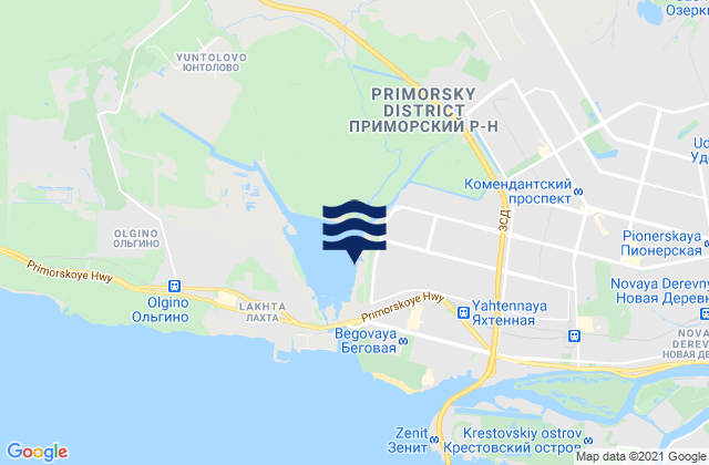 Mappa delle maree di Levashovo, Russia