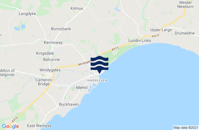 Mappa delle maree di Leven, United Kingdom