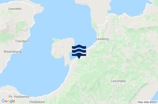 Mappa delle maree di Lewoeleng, Indonesia