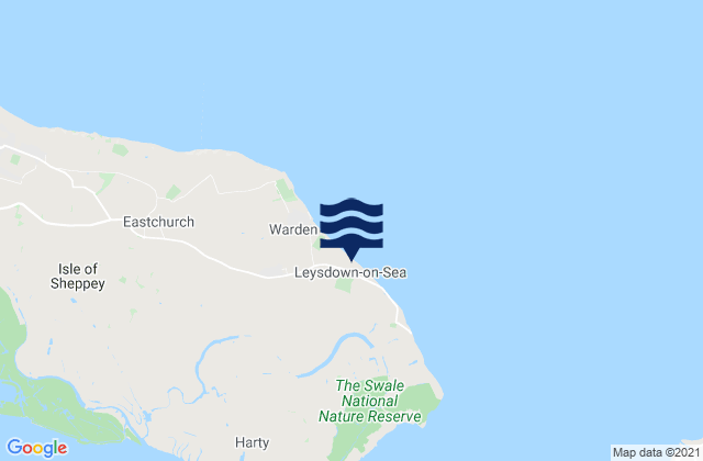 Mappa delle maree di Leysdown-on-Sea, United Kingdom