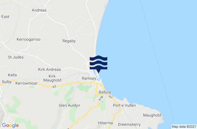 Mappa delle maree di Lezayre, Isle of Man
