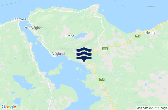 Mappa delle maree di Liabøen, Norway