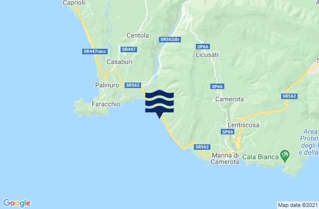 Mappa delle maree di Licusati, Italy