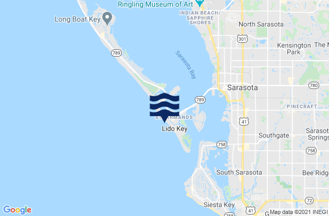 Mappa delle maree di Lido Key, United States