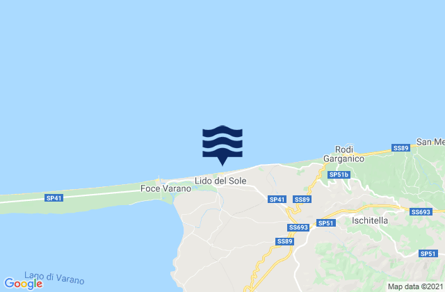 Mappa delle maree di Lido del Gargano, Italy