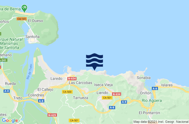 Mappa delle maree di Liendo, Spain