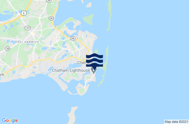Mappa delle maree di Lighthouse Beach Chatham, United States
