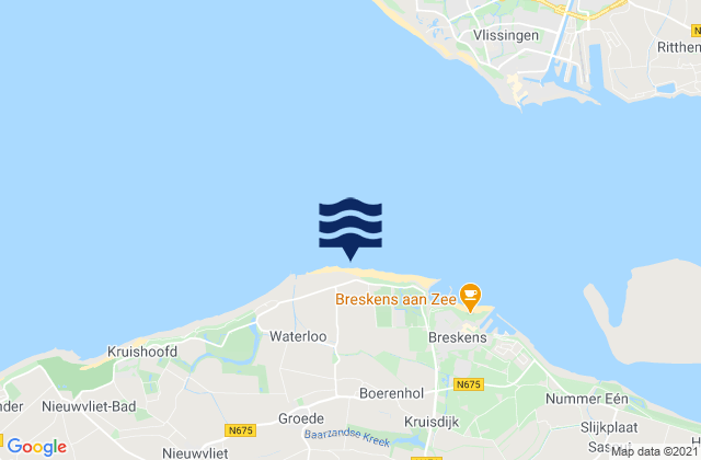 Mappa delle maree di Lighthouse of Breskens, Netherlands