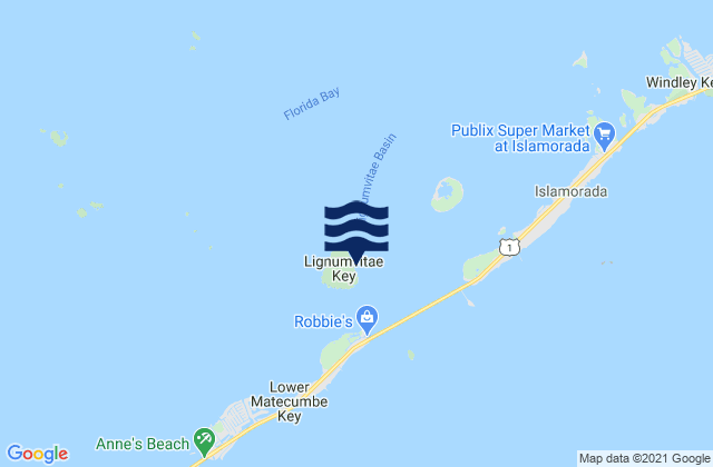 Mappa delle maree di Lignumvitae Key (NE Side Florida Bay), United States