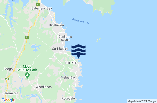 Mappa delle maree di Lilli Pilli Beach, Australia