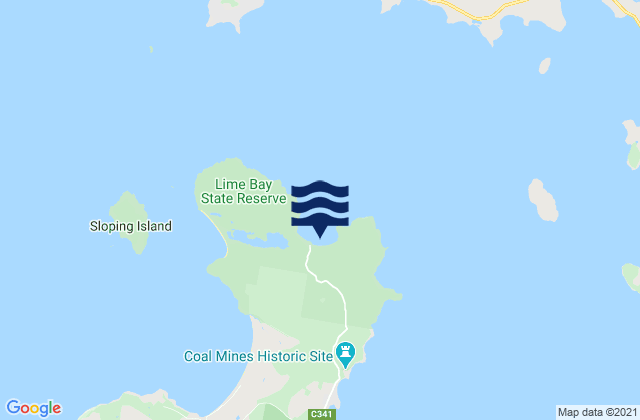Mappa delle maree di Lime Bay, Australia