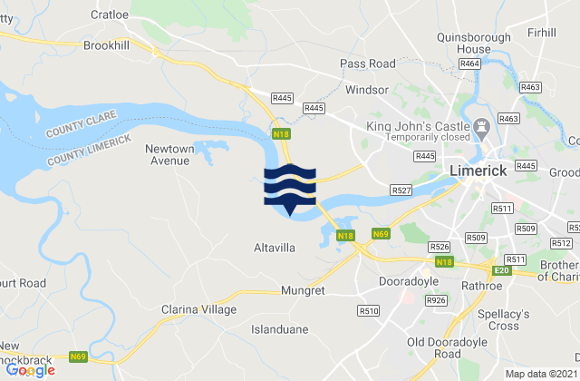 Mappa delle maree di Limerick Harbour, Ireland