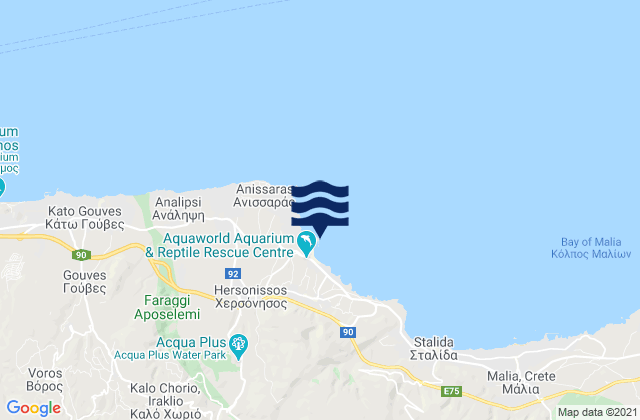 Mappa delle maree di Limín Khersonísou, Greece
