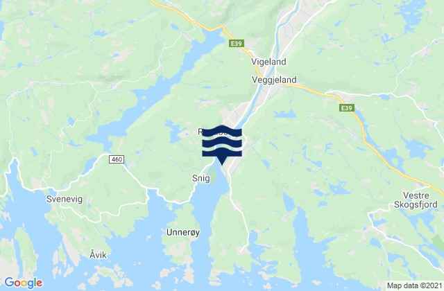 Mappa delle maree di Lindesnes, Norway
