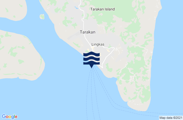 Mappa delle maree di Lingkas (Tarakan Island), Indonesia