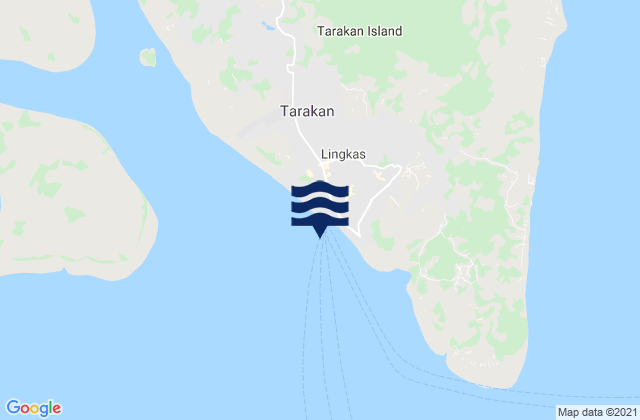 Mappa delle maree di Lingkas Tarakan Island, Indonesia