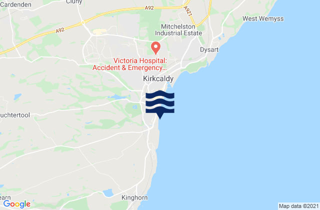 Mappa delle maree di Linktown Beach, United Kingdom