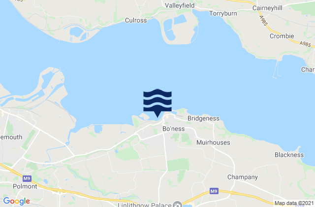 Mappa delle maree di Linlithgow, United Kingdom
