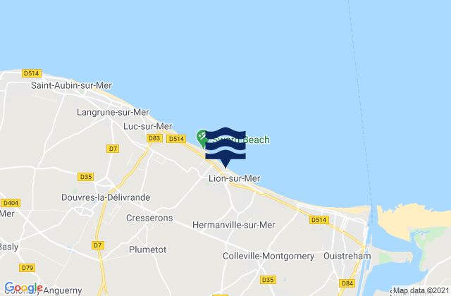Mappa delle maree di Lion-sur-Mer, France