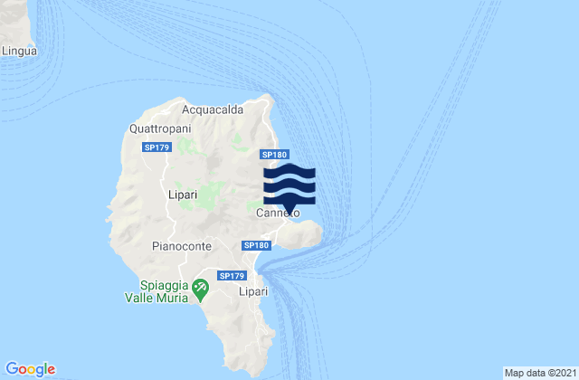 Mappa delle maree di Lipari Lipari Islands, Italy