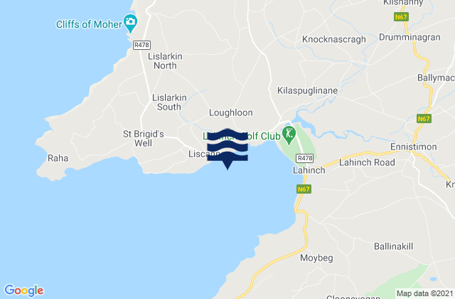 Mappa delle maree di Liscannor, Ireland