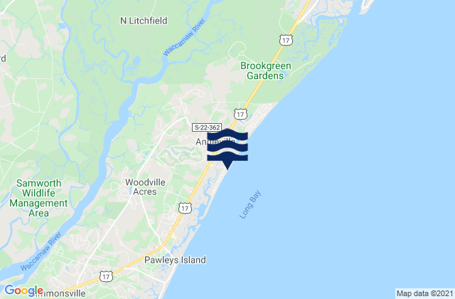 Mappa delle maree di Litchfield Beach Bridge, United States
