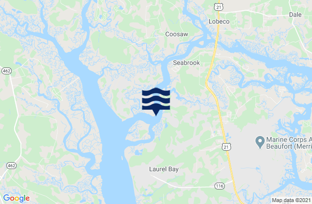 Mappa delle maree di Little Barnwell I. E of Whale Branch River, United States