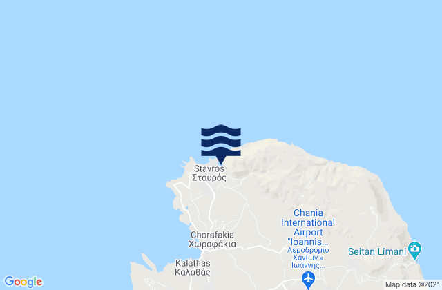 Mappa delle maree di Little Bay, Greece