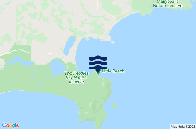 Mappa delle maree di Little Beach, Australia