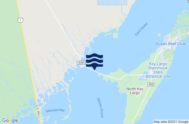 Mappa delle maree di Little Card Sound Bridge, United States