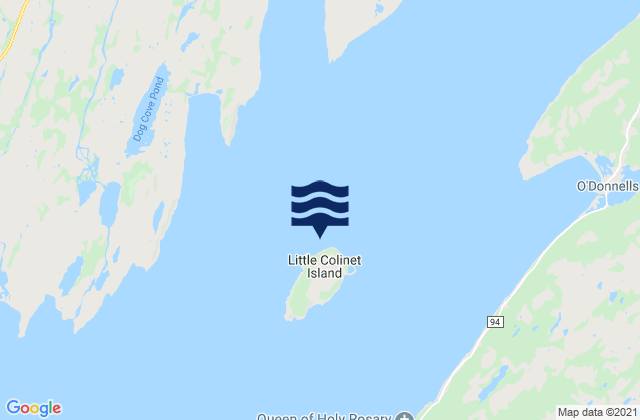 Mappa delle maree di Little Colinet Island, Canada