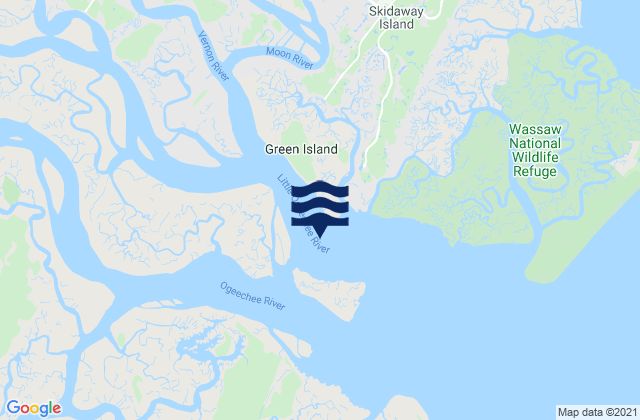 Mappa delle maree di Little Don Island east of Vernon River, United States