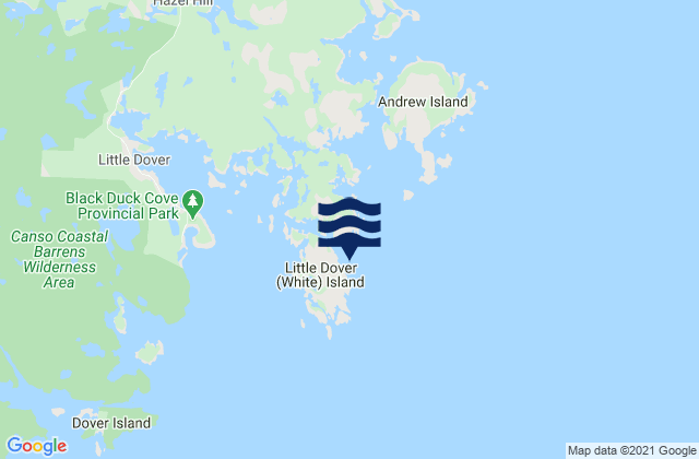 Mappa delle maree di Little Dover (White) Island, Canada