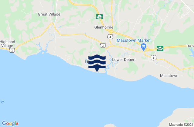 Mappa delle maree di Little Dyke Beach, Canada