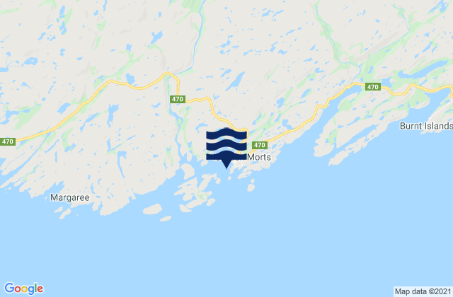 Mappa delle maree di Little Glimbi Island, Canada