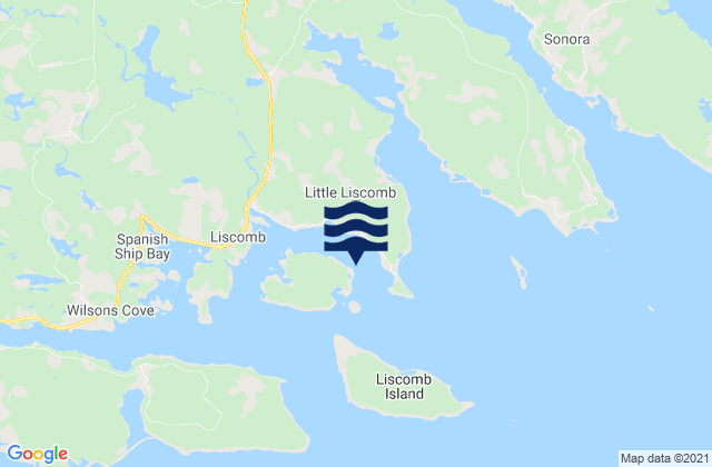 Mappa delle maree di Little Liscomb Harbour, Canada