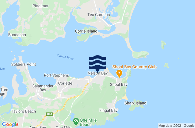Mappa delle maree di Little Nelson Bay, Australia