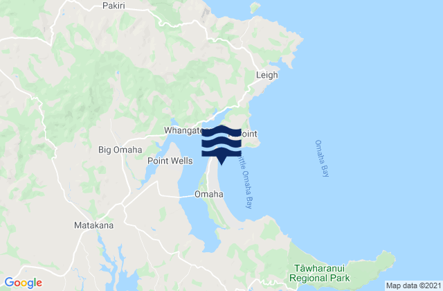 Mappa delle maree di Little Omaha Bay, New Zealand