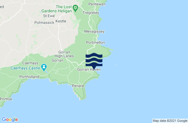 Mappa delle maree di Little Perhaver Beach, United Kingdom