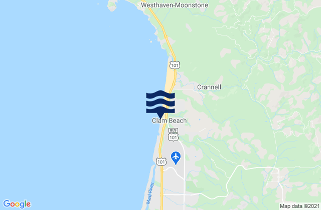 Mappa delle maree di Little River Clam Beach, United States