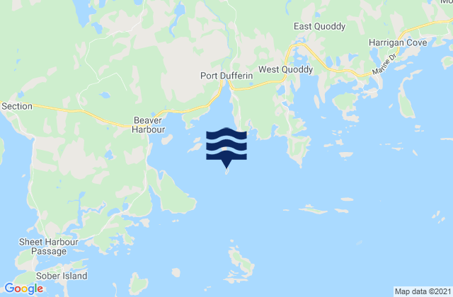 Mappa delle maree di Little Rocky Island, Canada