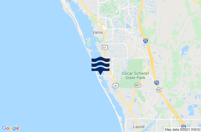 Mappa delle maree di Little Sarasota Bay south end bridge, United States