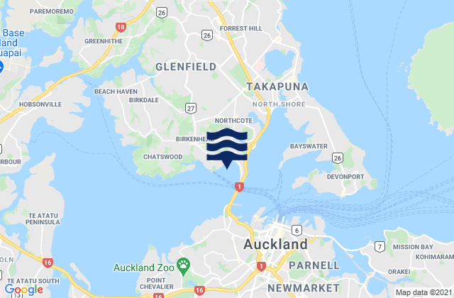 Mappa delle maree di Little Shoal Bay, New Zealand