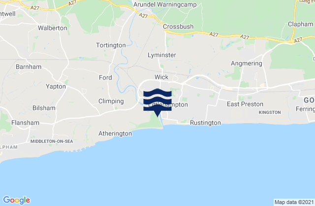 Mappa delle maree di Littlehampton, United Kingdom