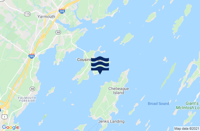 Mappa delle maree di Littlejohn Island South of Town Ledge, United States