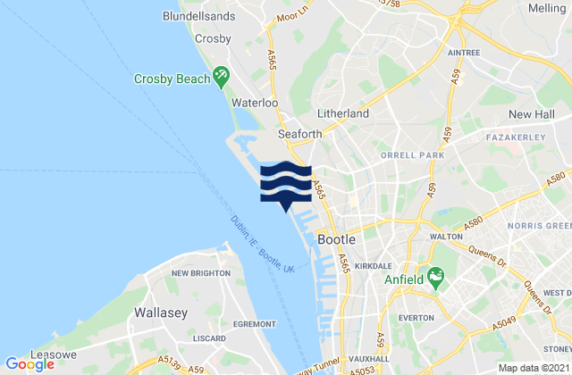 Mappa delle maree di Liverpool (Gladstone Dock), United Kingdom