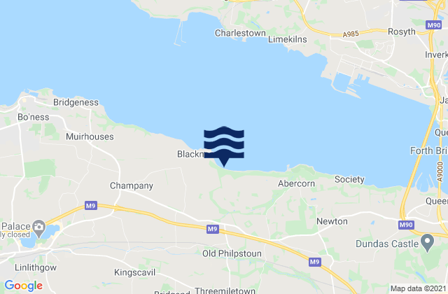 Mappa delle maree di Livingston, United Kingdom